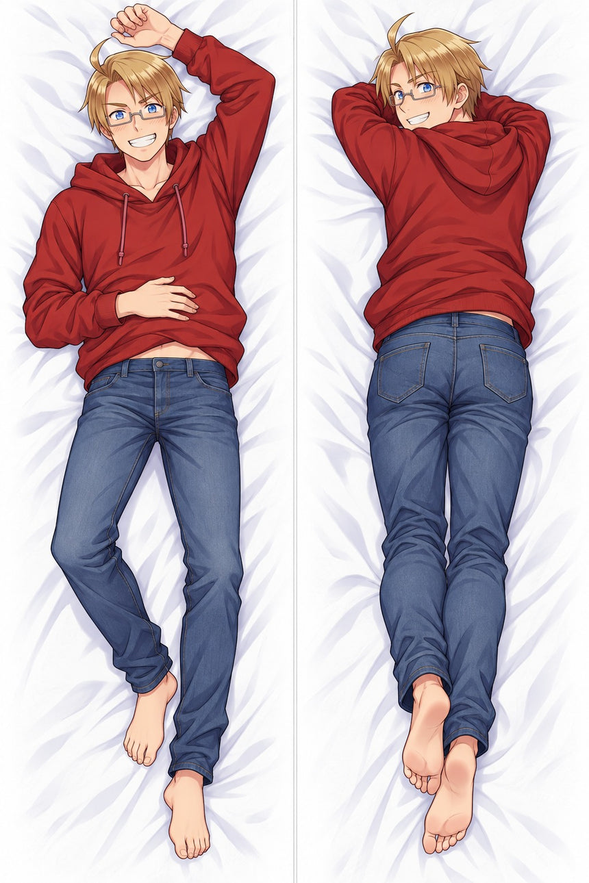 America Red Hoodie Body Pillow