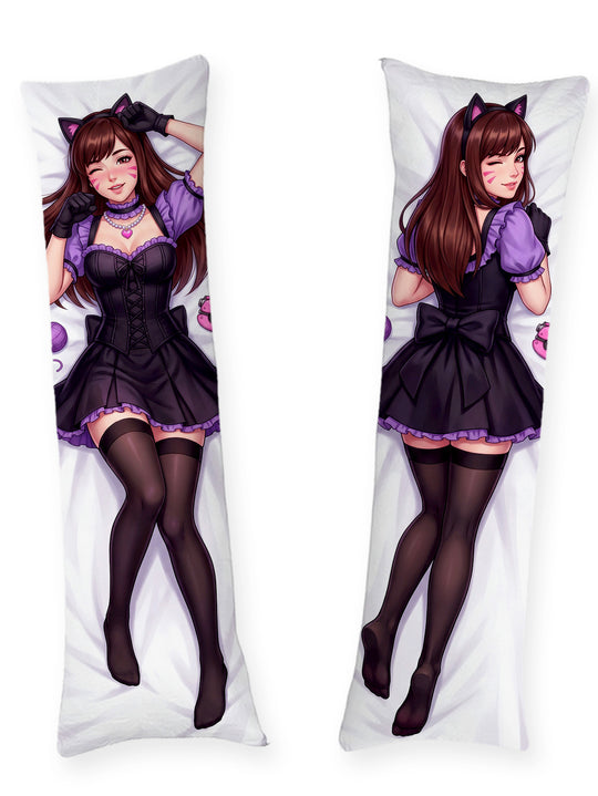 D.Va Black Cat Skin Pin Up Body Pillow