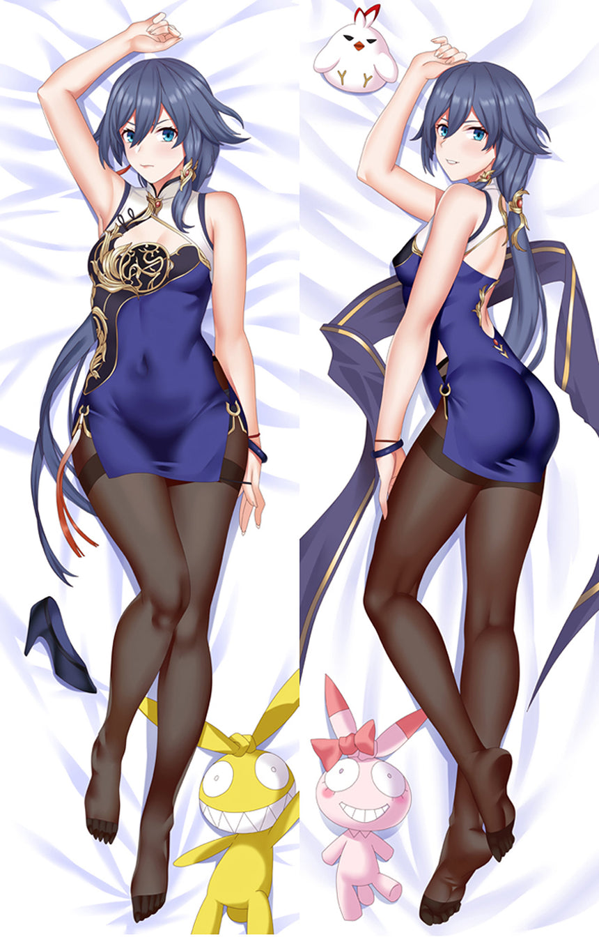 Fu Hua Navy Qipao Body Pillow