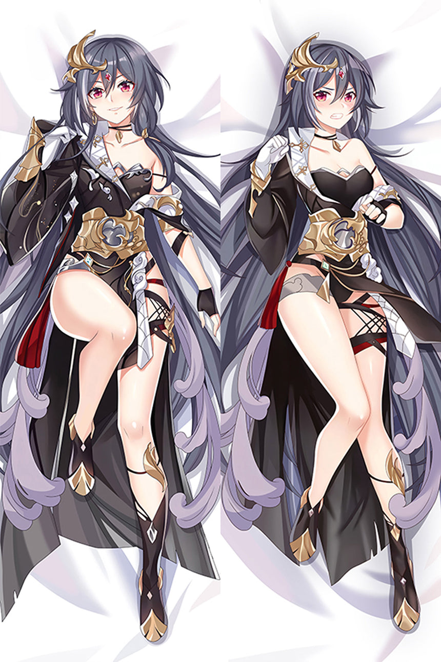 Fu Hua Black and Gold Body Pillow