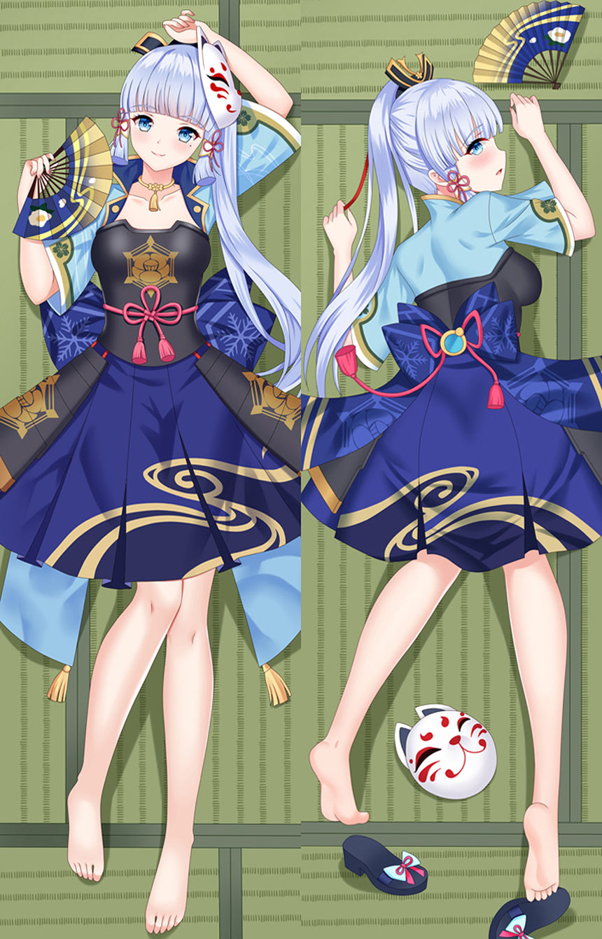 Kamisato Ayaka Fan and Fox Mask Body Pillow