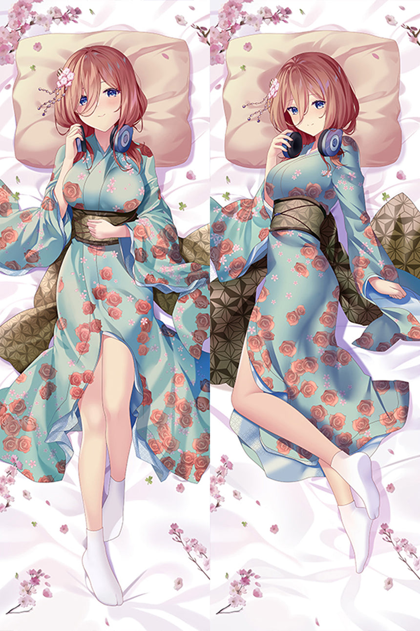 Miku Nakano Floral Kimono Body Pillow