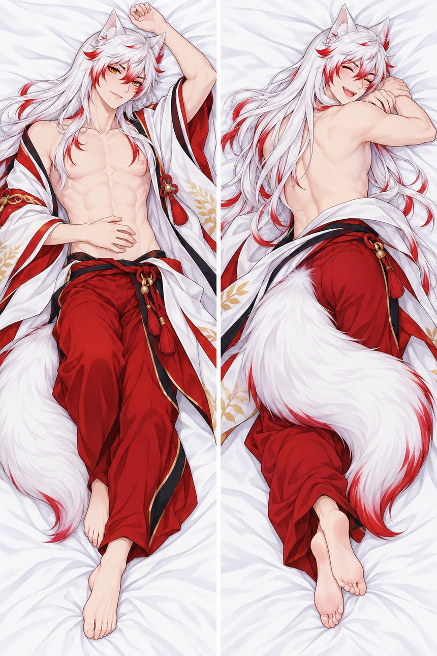 Youko Open White Kimono Body Pillow