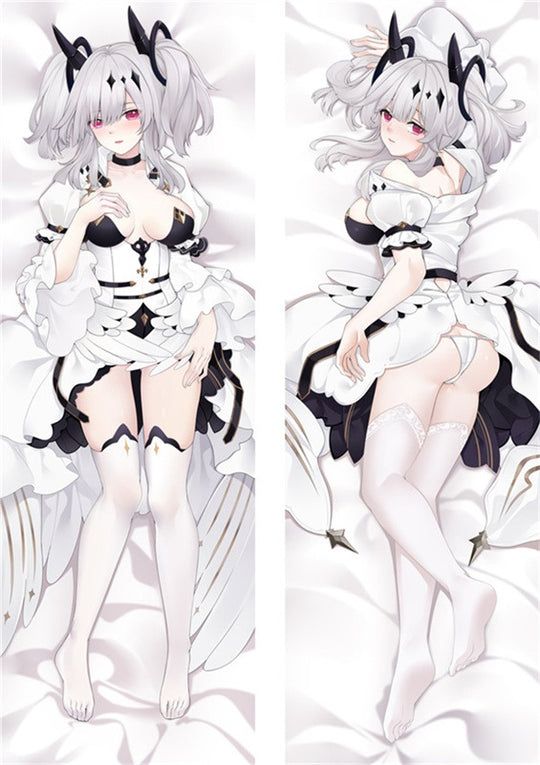 Joffre White Frilled Dress Body Pillow