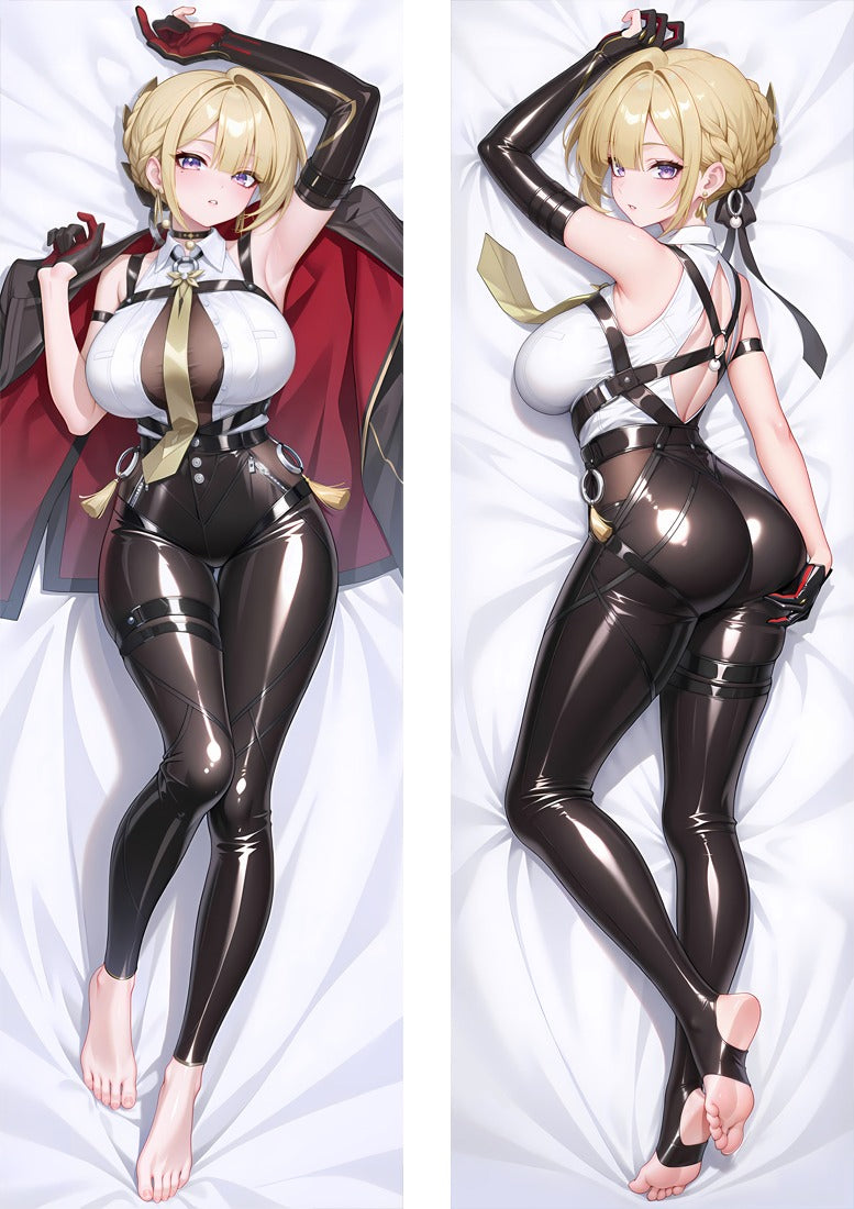 Evelyn Black Latex and Red Cape Body Pillow