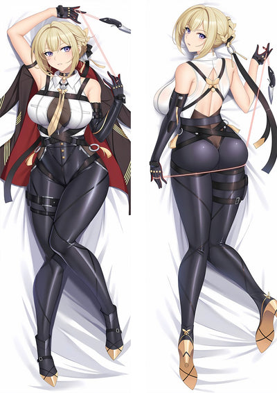 Evelyn Black Latex with Whip Body Pillow