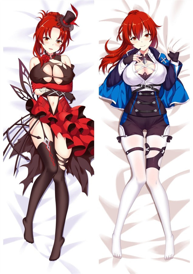 Himeko Murata Crimson Dress and Blue Jacket Body Pillow