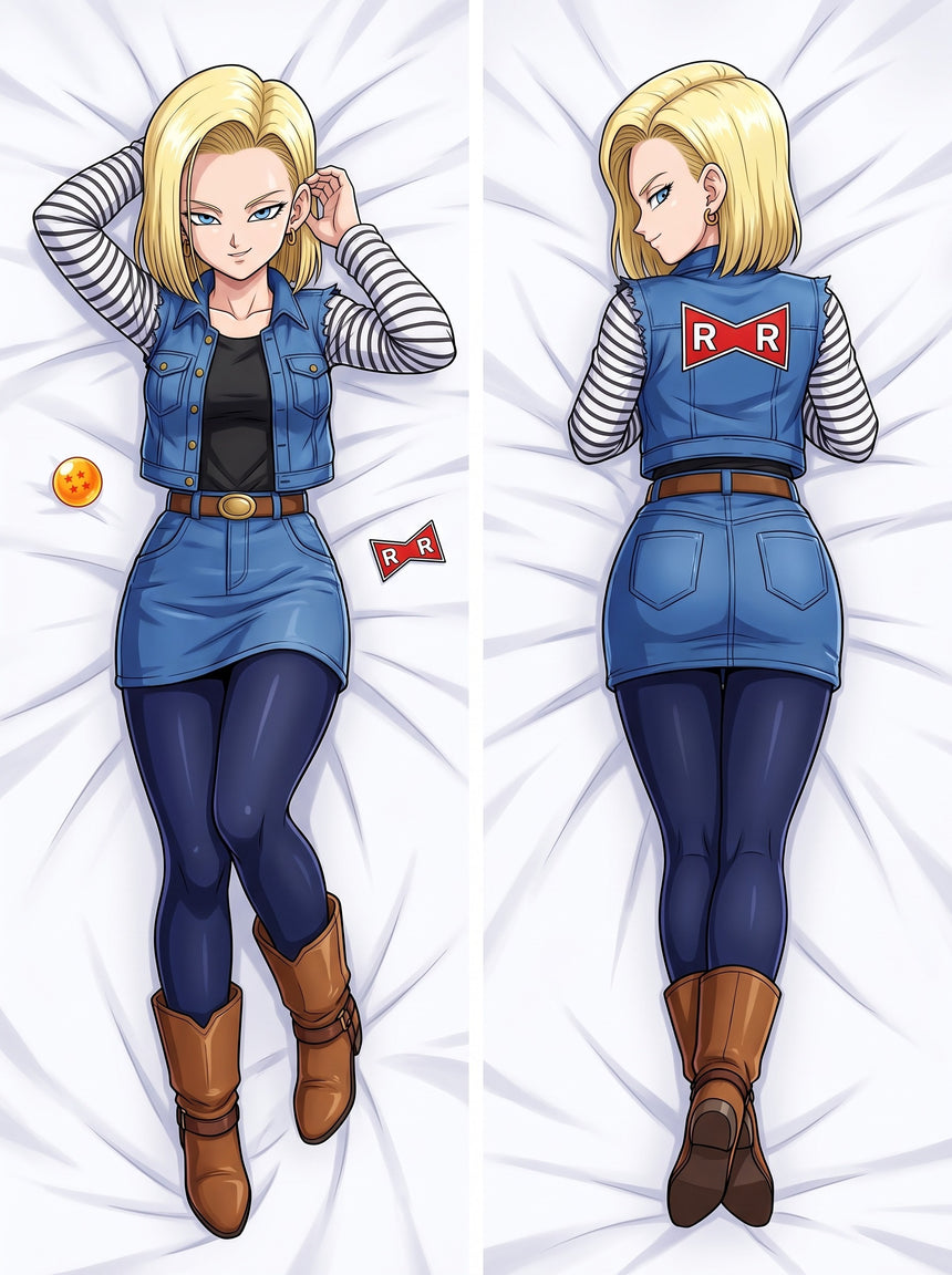 Android 18 Denim Vest Pin Up Body Pillow