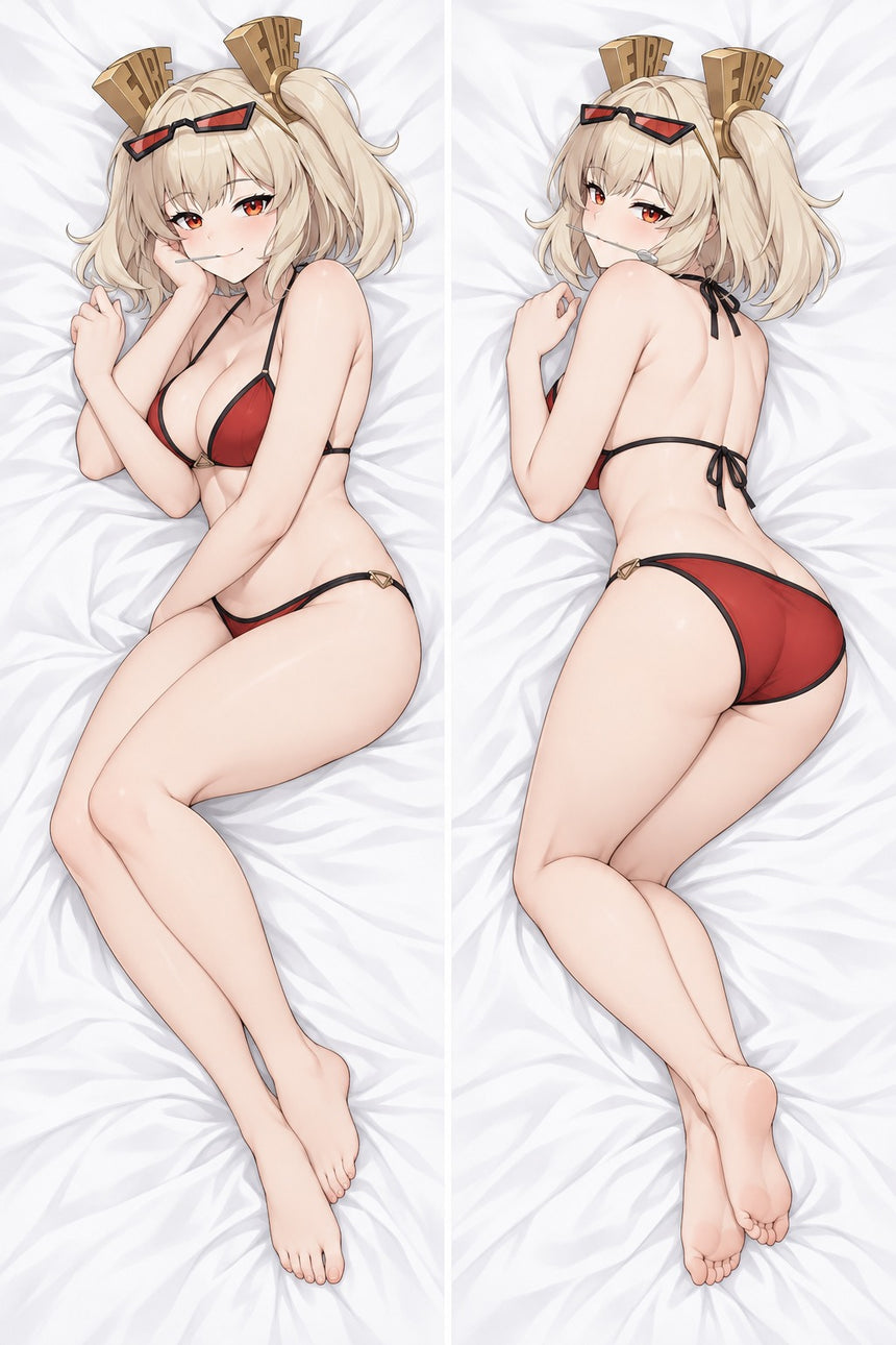 Burnice White Fire Bikini Body Pillow