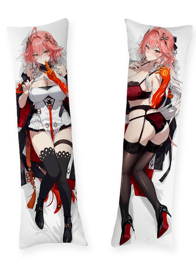 Almohada Changli con lencería de encaje roja