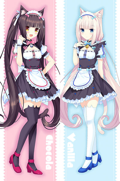 Chocola and Vanilla Maid Outfits Body Pillow