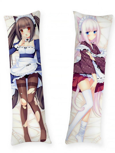 Almohada corporal de Chocola y Vanilla de Nekopara con traje de sirvienta