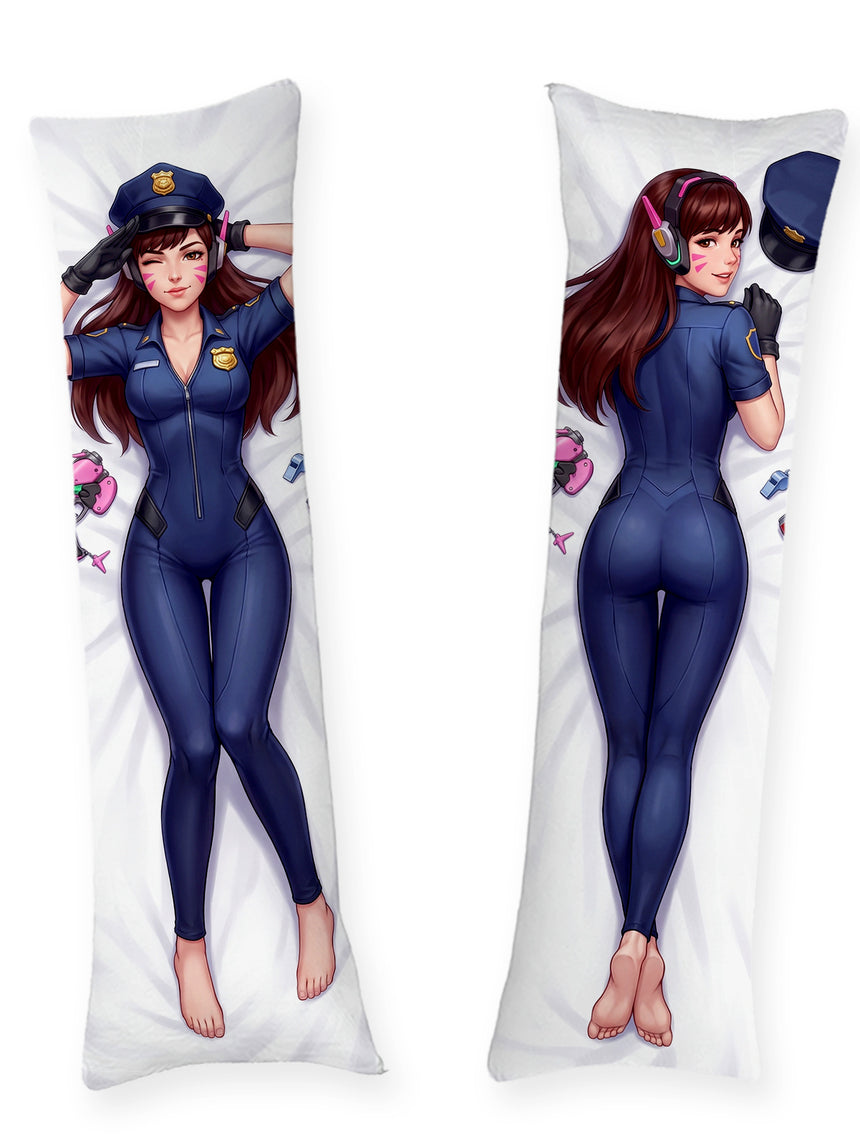 D.Va Officer Skin Pin Up Body Pillow