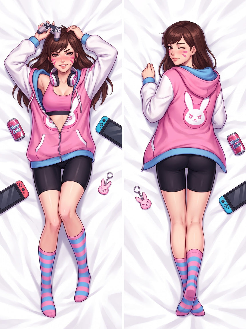 D.Va Open Gamer Hoodie Body Pillow