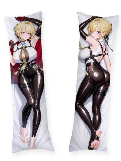 Almohada Evelyn con látex negro y capa roja