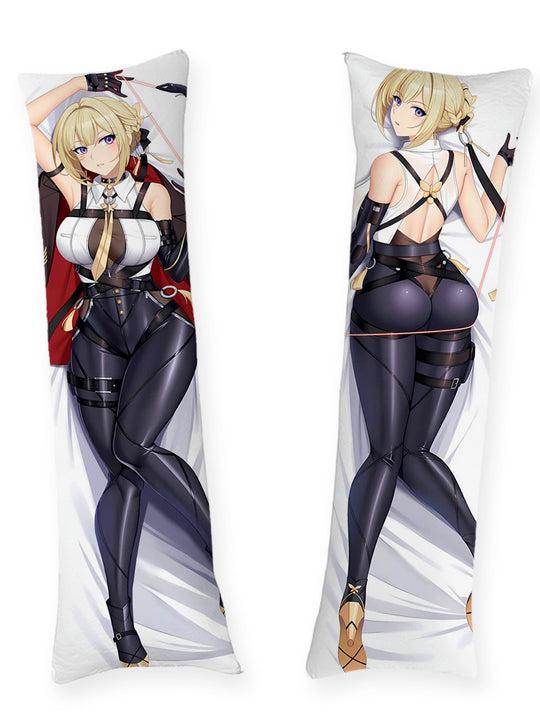 Evelyn Black Latex with Whip Body Pillow