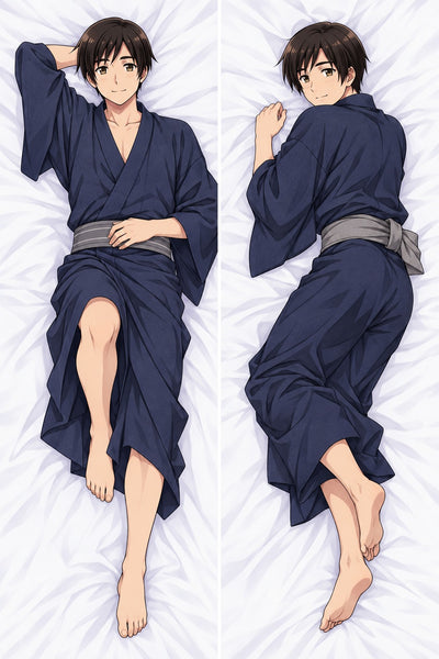 Almohada Japan con yukata azul marino