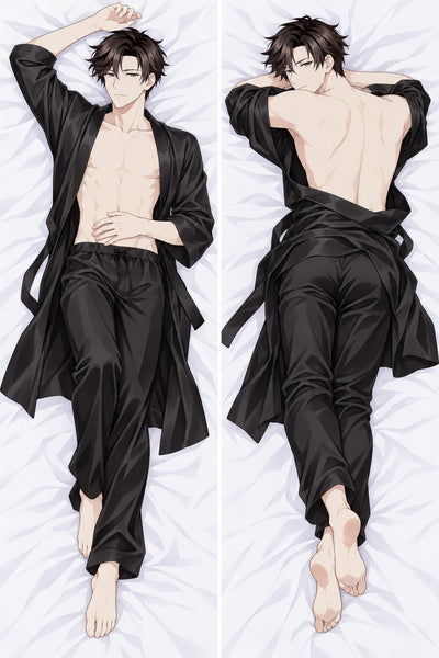Almohada Jumin Han con bata de seda negra