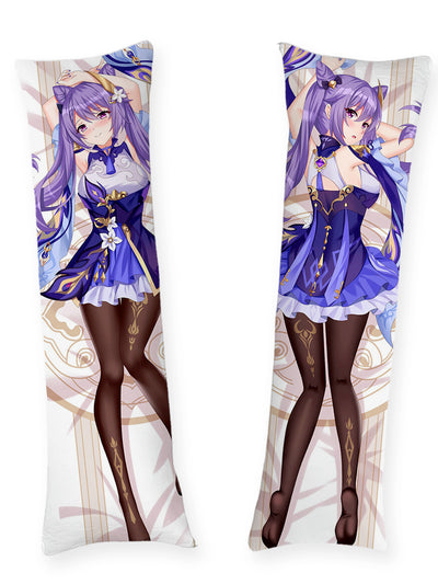 Almohada Keqing con volantes lavanda