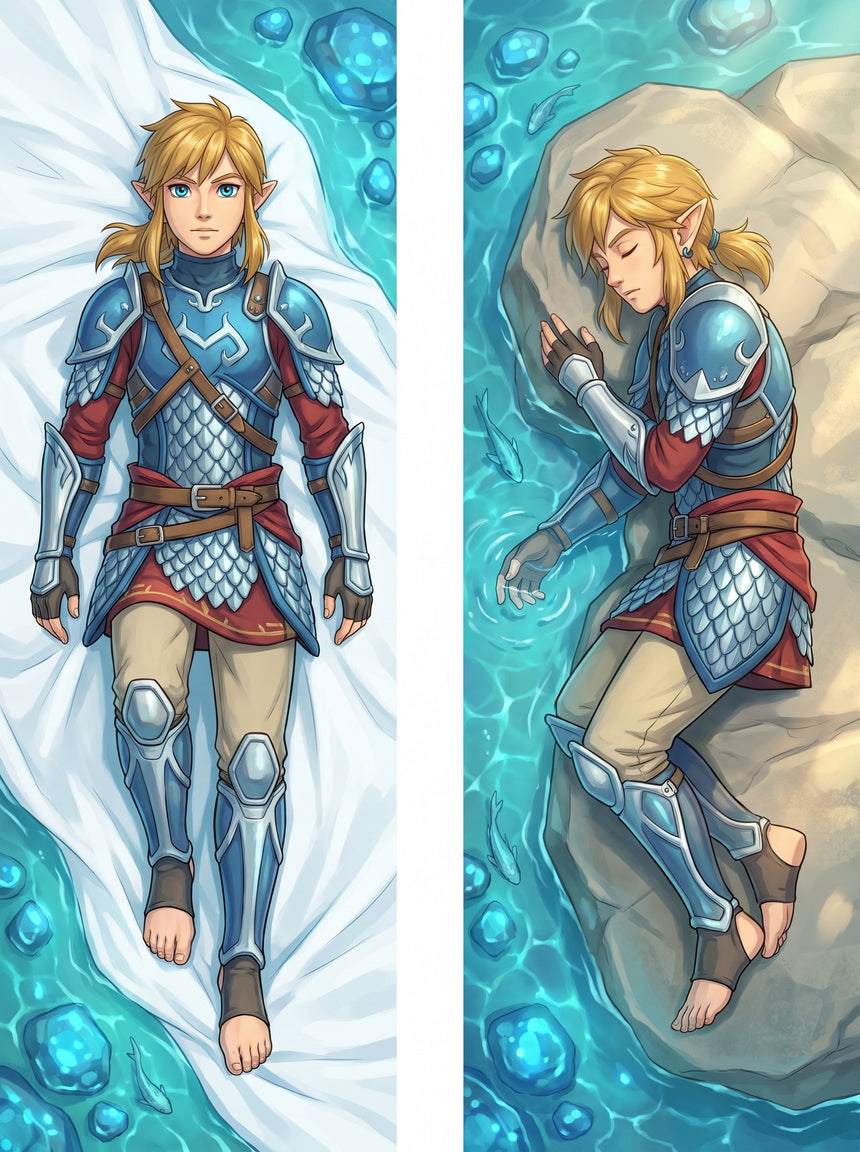 Link Legend of Zelda Zora Armor Body Pillow