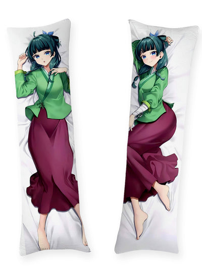 Almohada Maomao con túnica verde