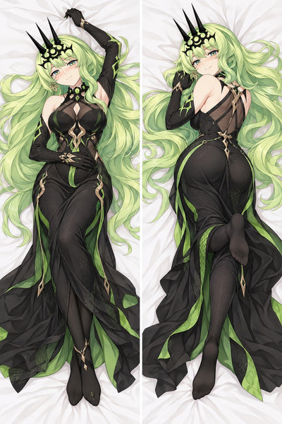 Almohada Mobius Vestido Negro y Verde