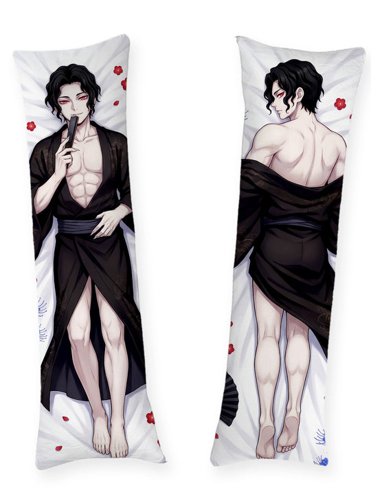 Muzan Loosened Black Kimono Body Pillow