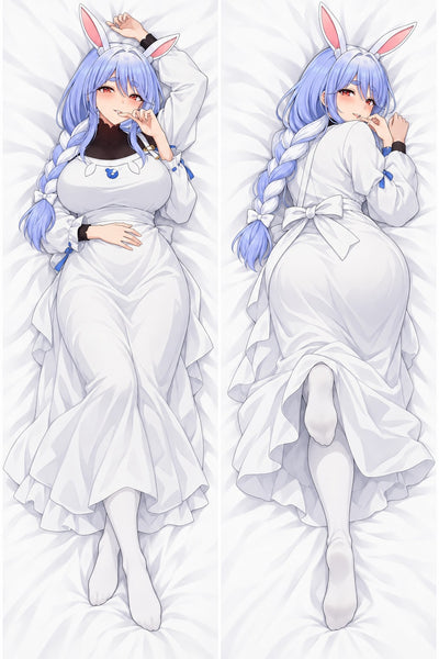Almohada Pekora's Mom con vestido blanco y delantal