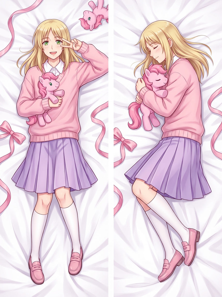 Hetalia Poland Pink Sweater and Pony Body Pillow