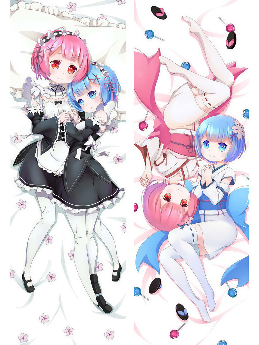 Rem and Ram Chibi Body Pillow 2