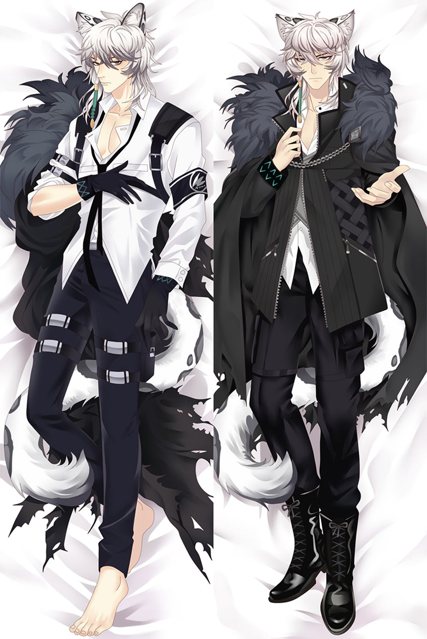 SilverAsh Black and White Coat Body Pillow
