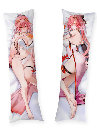 Almohada de Taoqi con bata de seda rosa
