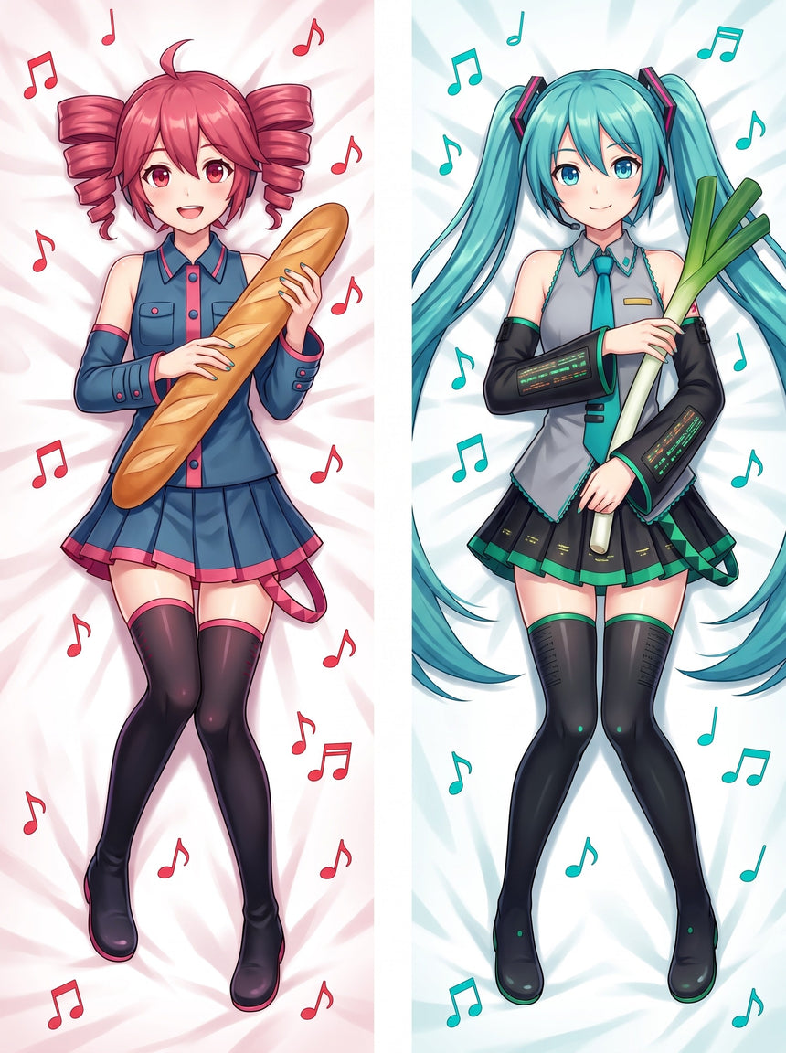 Kasane Teto and Hatsune Miku Body Pillow