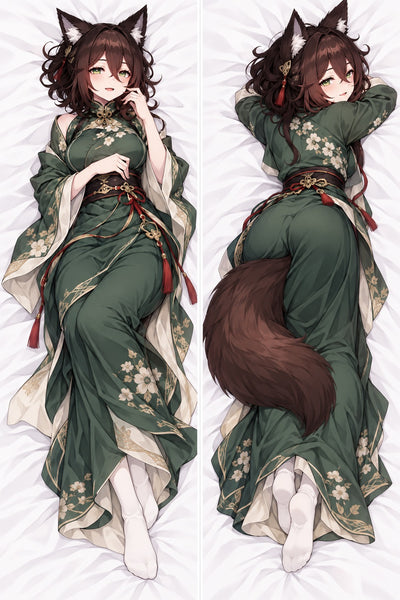 Almohada de Tingyun con hanfu verde