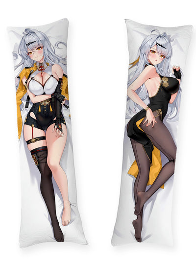 Almohada de Yixuan con chaqueta amarilla y qipao negro